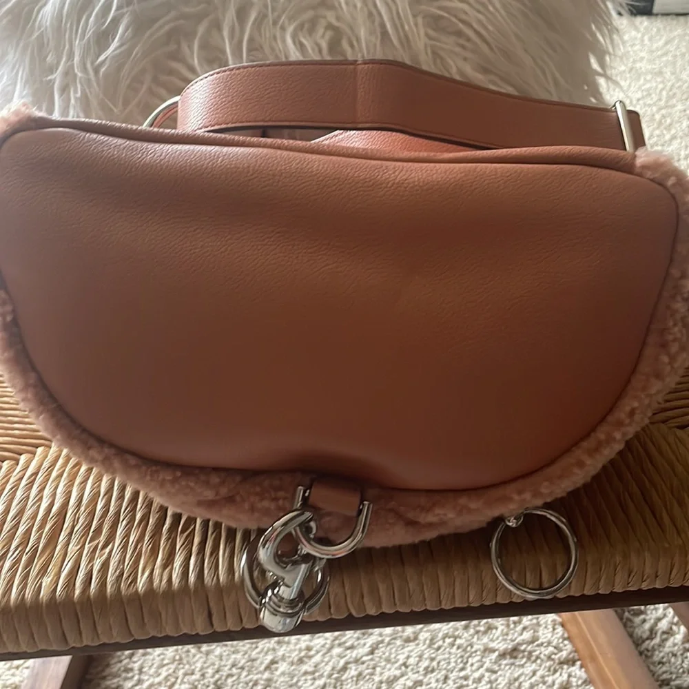 Rebecca Minkoff large Julian Leather Shearling backpack NWT🌺